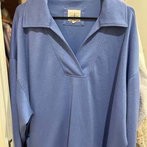 Umgee Johnny Collar Dropped Shoulder Luxeknit Sweatshirt